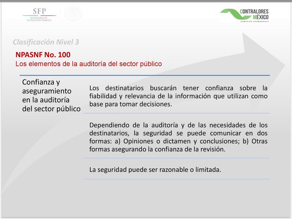 Confianza y aseguramiento en la auditoría del sector público