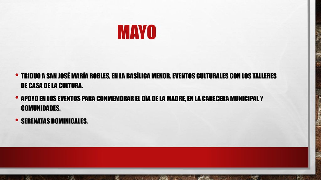 mayo Triduo a san José maría robles, en la basílica menor. Eventos culturales con los talleres de casa de la cultura.