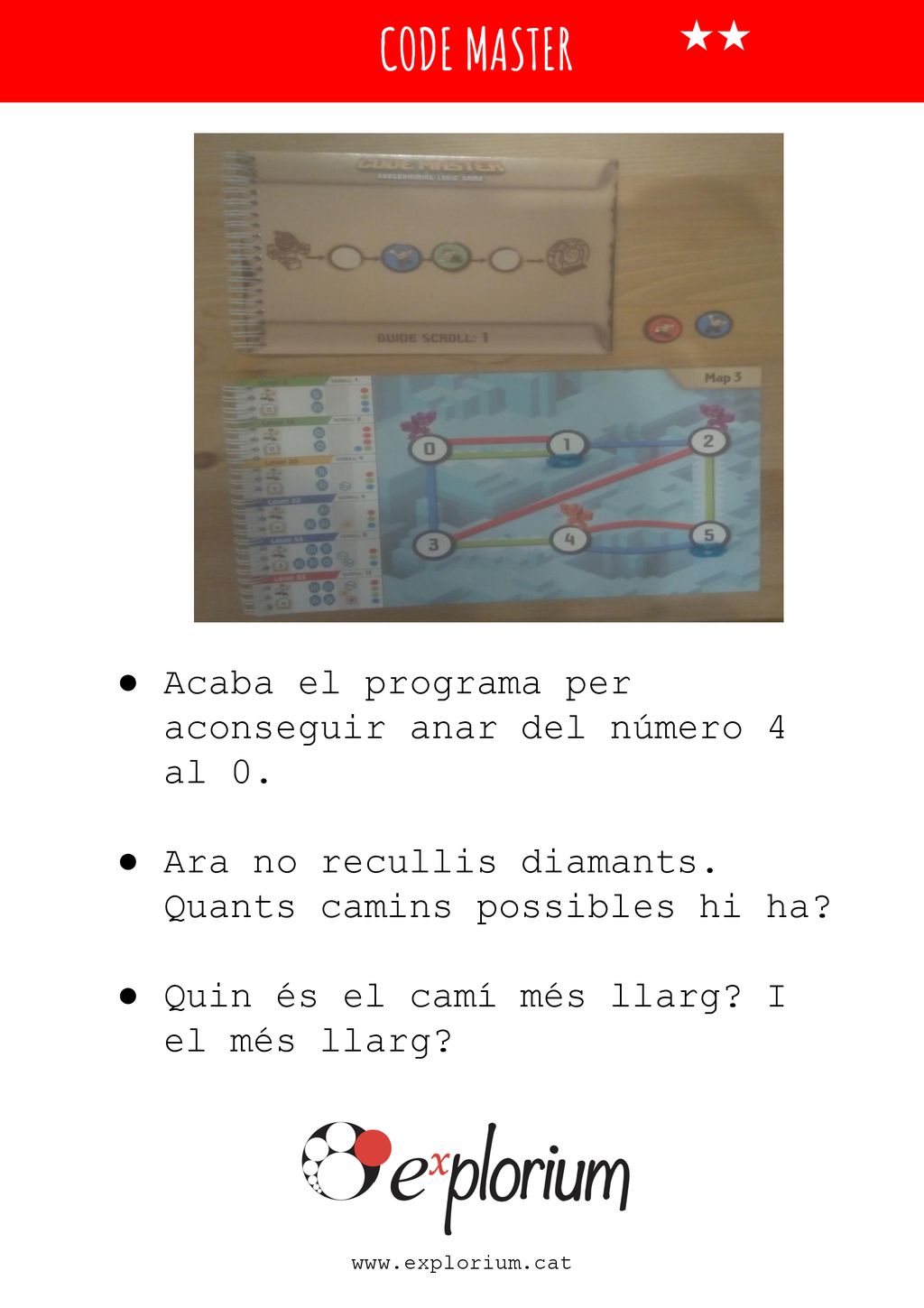 CODE MASTER Acaba el programa per aconseguir anar del número 4 al 0.