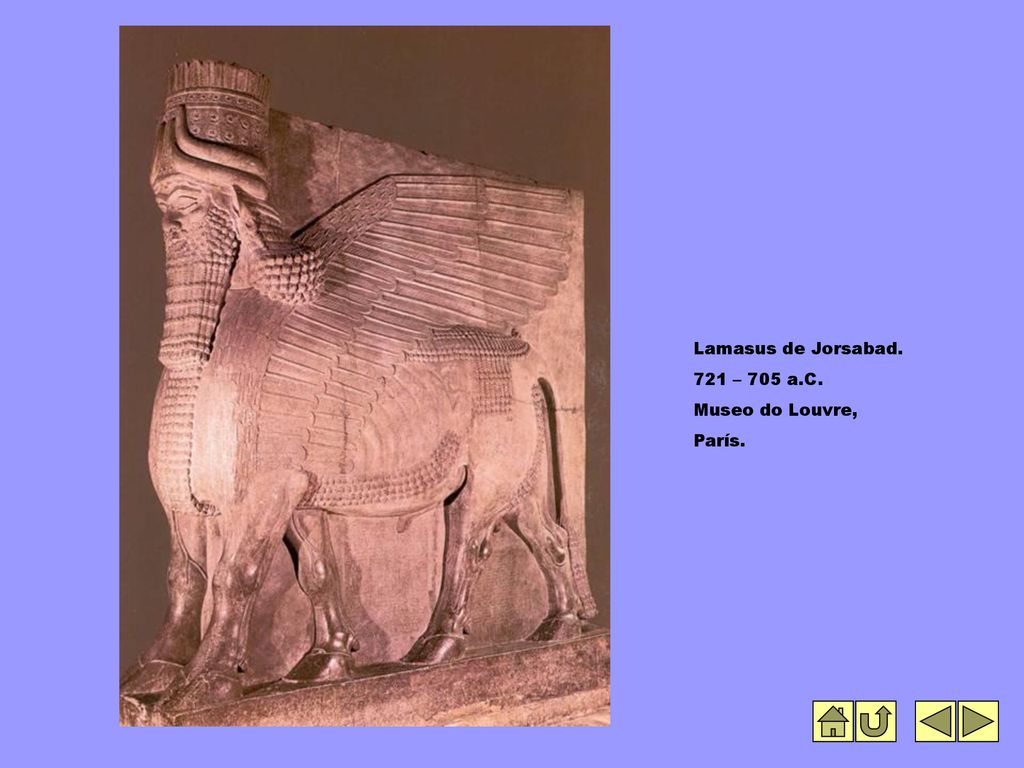 Lamasus de Jorsabad. 721 – 705 a.C. Museo do Louvre, París.