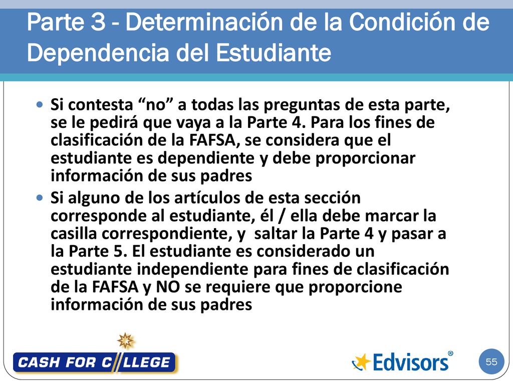 Parte 3 - Determinación de la Condición de Dependencia del Estudiante