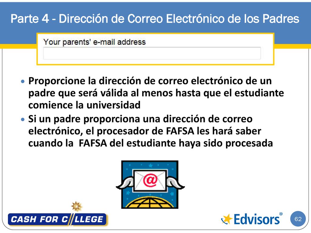 Parte 4 - Dirección de Correo Electrónico de los Padres