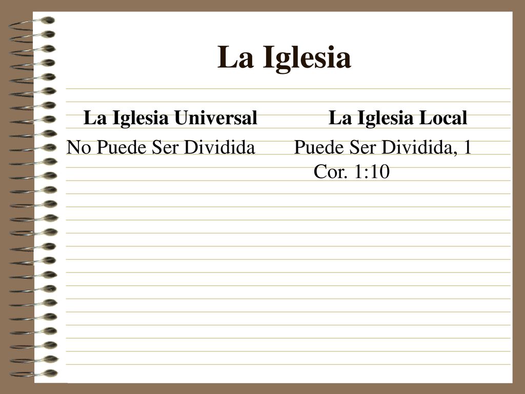 La Iglesia La Iglesia Universal No Puede Ser Dividida La Iglesia Local