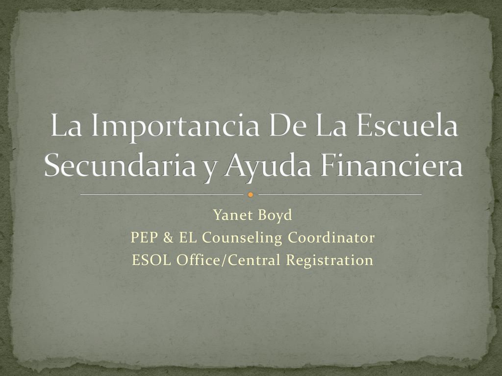 La Importancia De La Escuela Secundaria y Ayuda Financiera