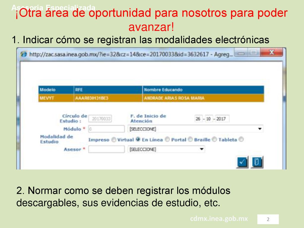 ¡Otra área de oportunidad para nosotros para poder avanzar!