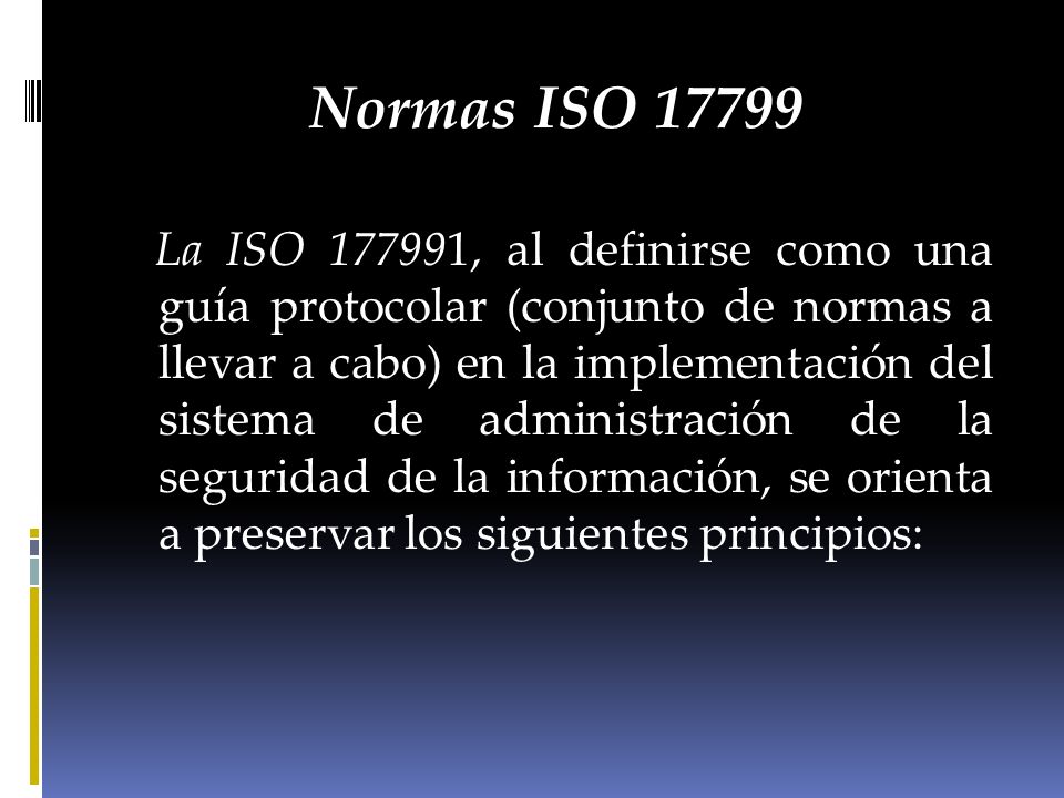 Normas ISO 17799