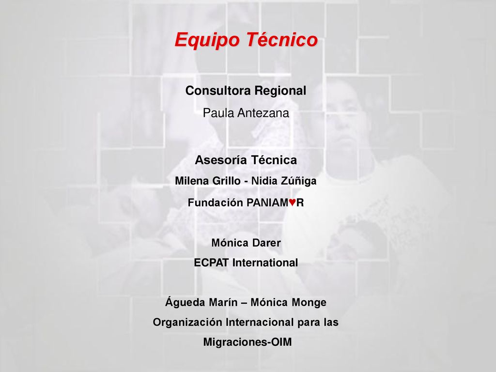 Equipo Técnico Consultora Regional Paula Antezana Asesoría Técnica