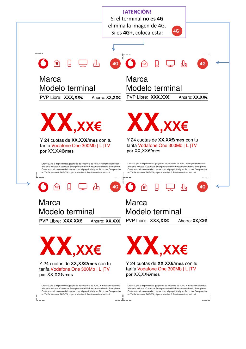 XX,XX€ XX,XX€ XX,XX€ XX,XX€ Marca Modelo terminal