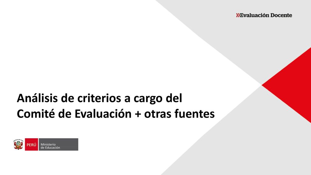 Análisis de criterios a cargo del Comité de Evaluación + otras fuentes