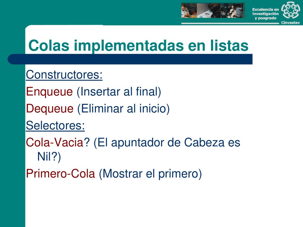 Colas implementadas en listas