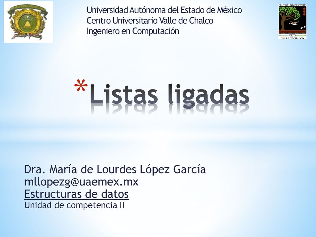 Listas ligadas Dra. María de Lourdes López García