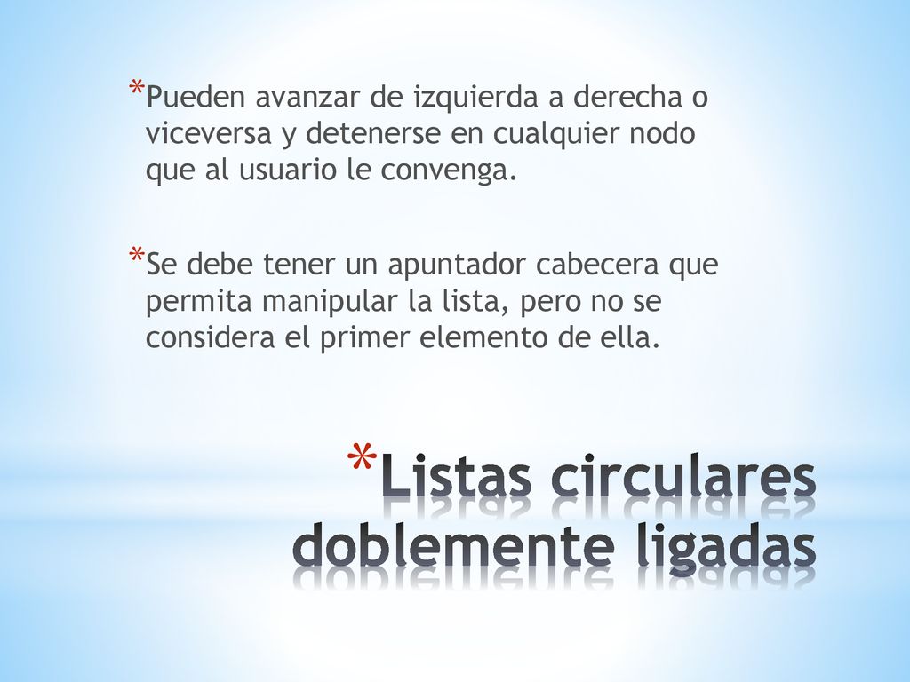 Listas circulares doblemente ligadas
