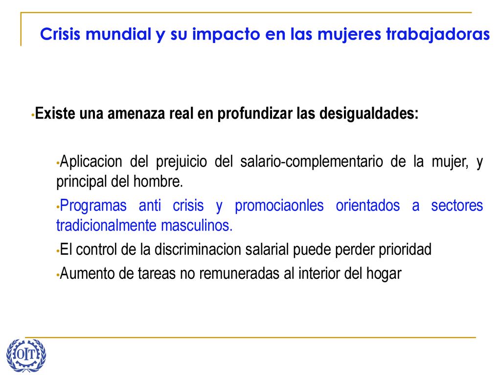 Crisis mundial y su impacto en las mujeres trabajadoras