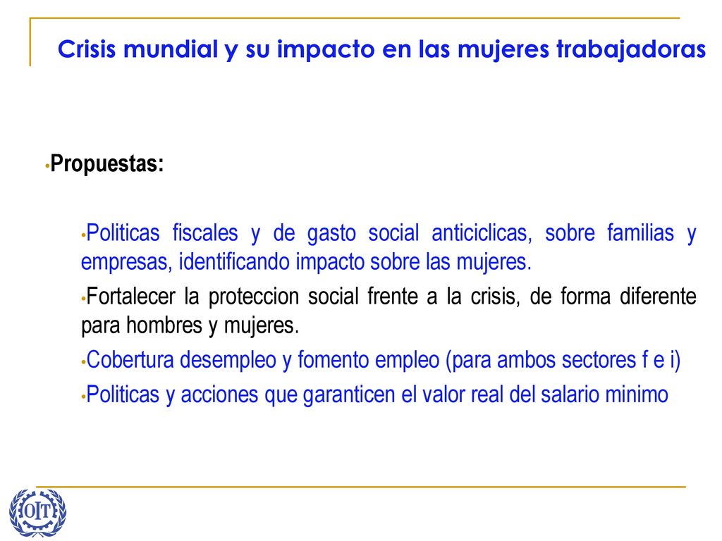 Crisis mundial y su impacto en las mujeres trabajadoras