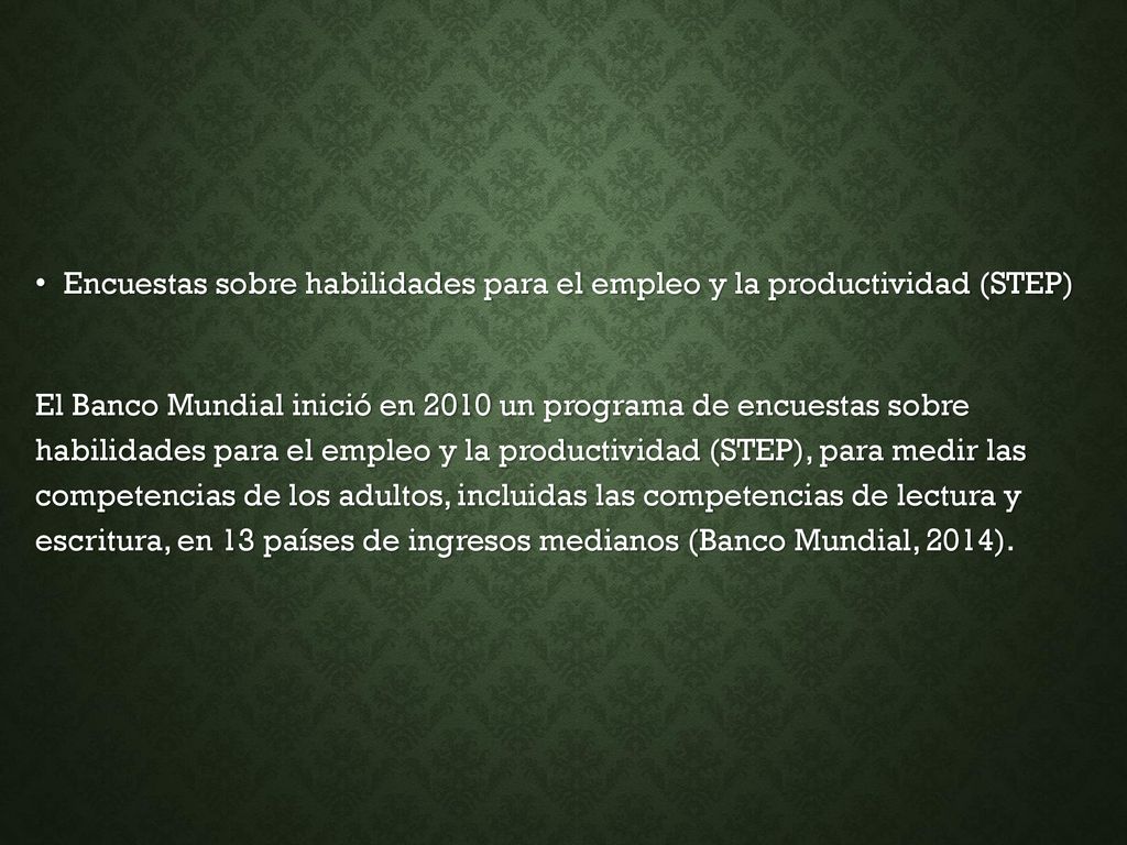 Encuestas sobre habilidades para el empleo y la productividad (STEP)