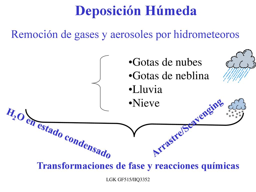 Deposición Húmeda Remoción de gases y aerosoles por hidrometeoros