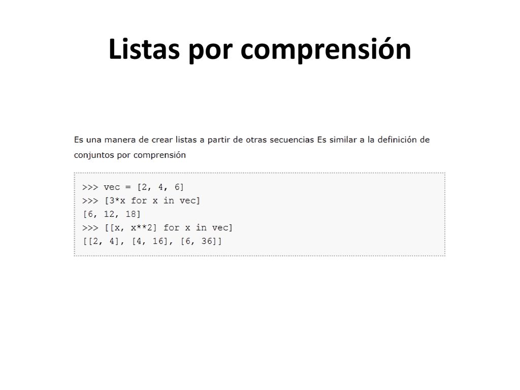 Listas por comprensión