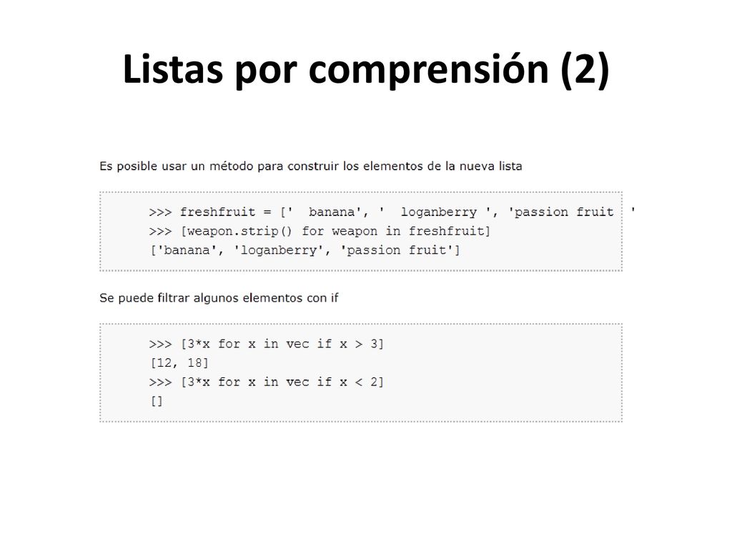 Listas por comprensión (2)