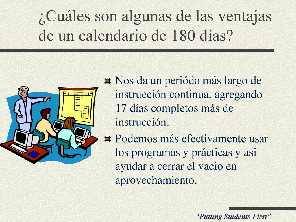 ¿Cuáles son algunas de las ventajas de un calendario de 180 días