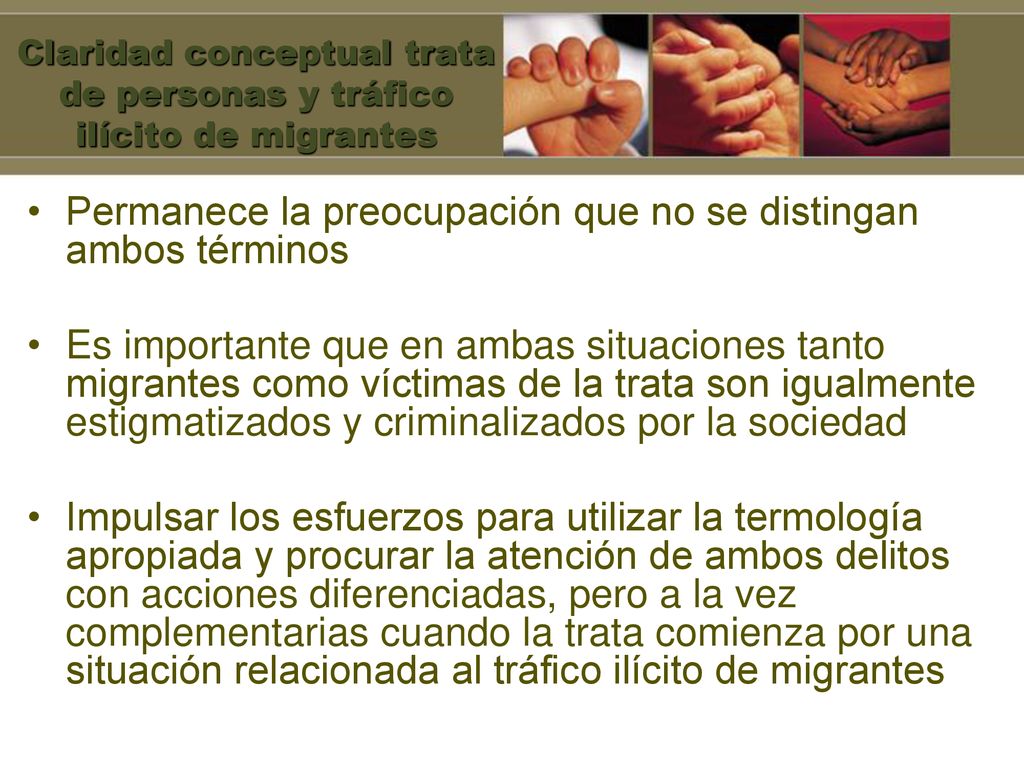 Claridad conceptual trata de personas y tráfico ilícito de migrantes