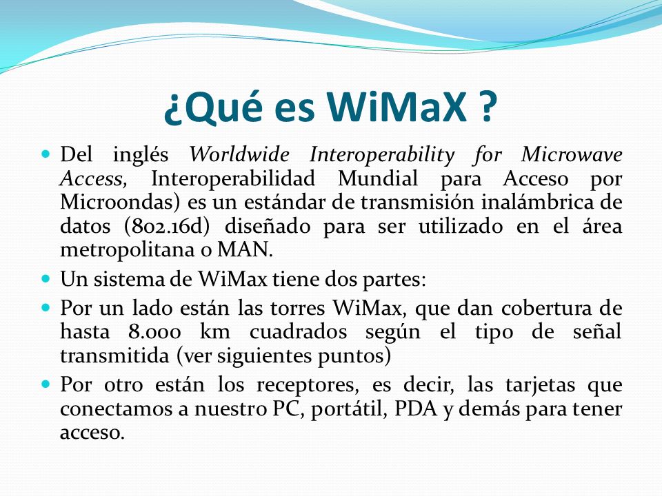 ¿Qué es WiMaX