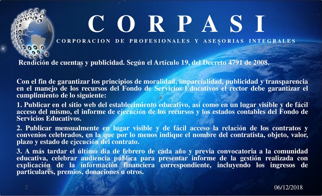 C O R P A S I C O R P O R A C I O N D E P R O F E S I O N A L E S Y A S E S O R I A S I N T E G R A L E S.