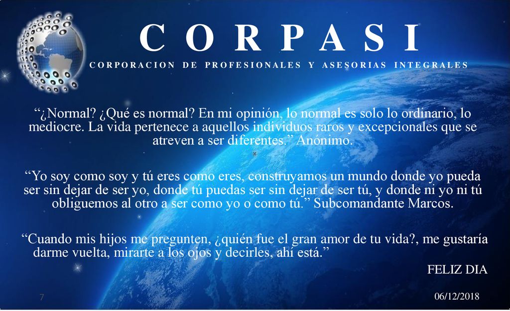 C O R P A S I C O R P O R A C I O N D E P R O F E S I O N A L E S Y A S E S O R I A S I N T E G R A L E S.