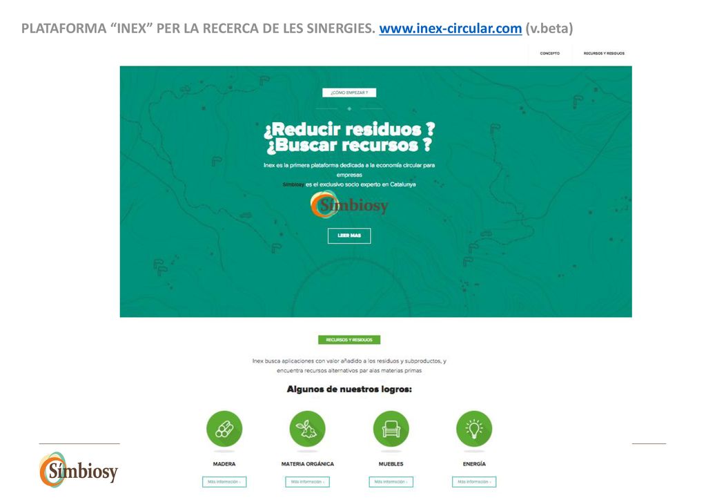 PLATAFORMA INEX PER LA RECERCA DE LES SINERGIES. www. inex-circular