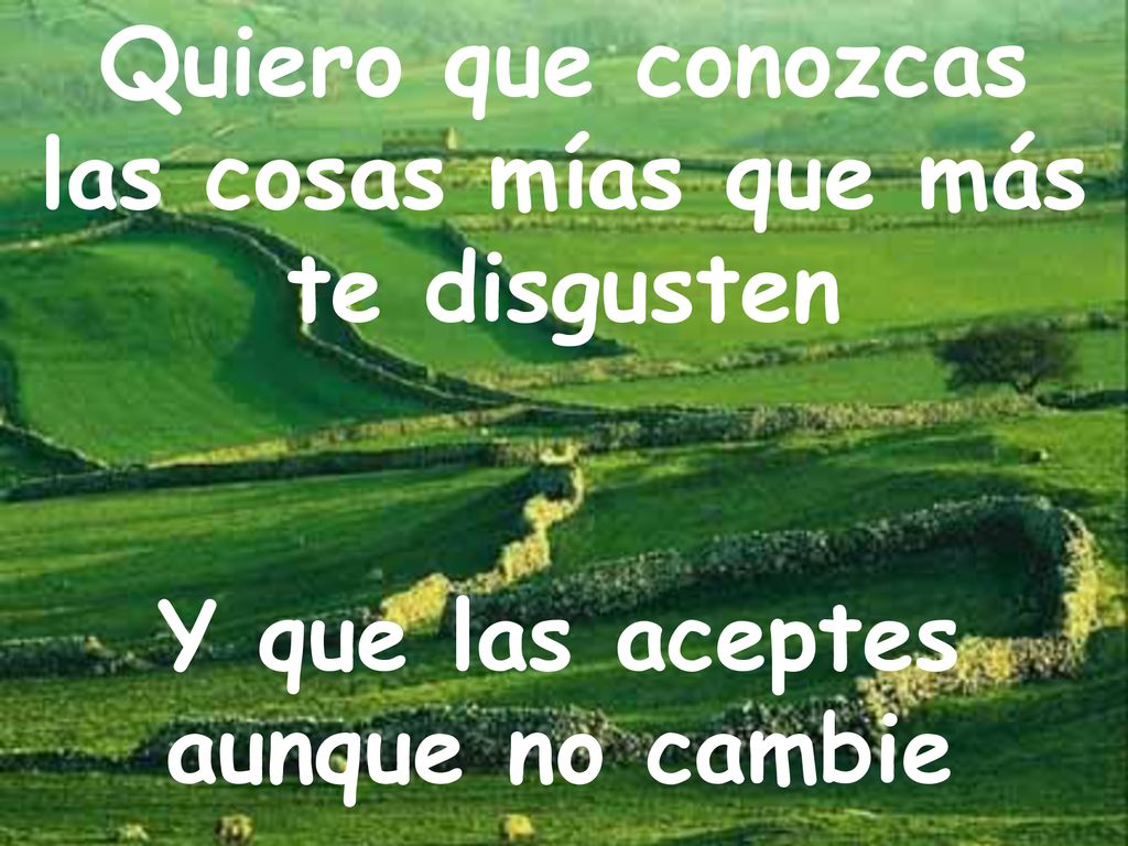 Quiero que conozcas las cosas mías que más te disgusten