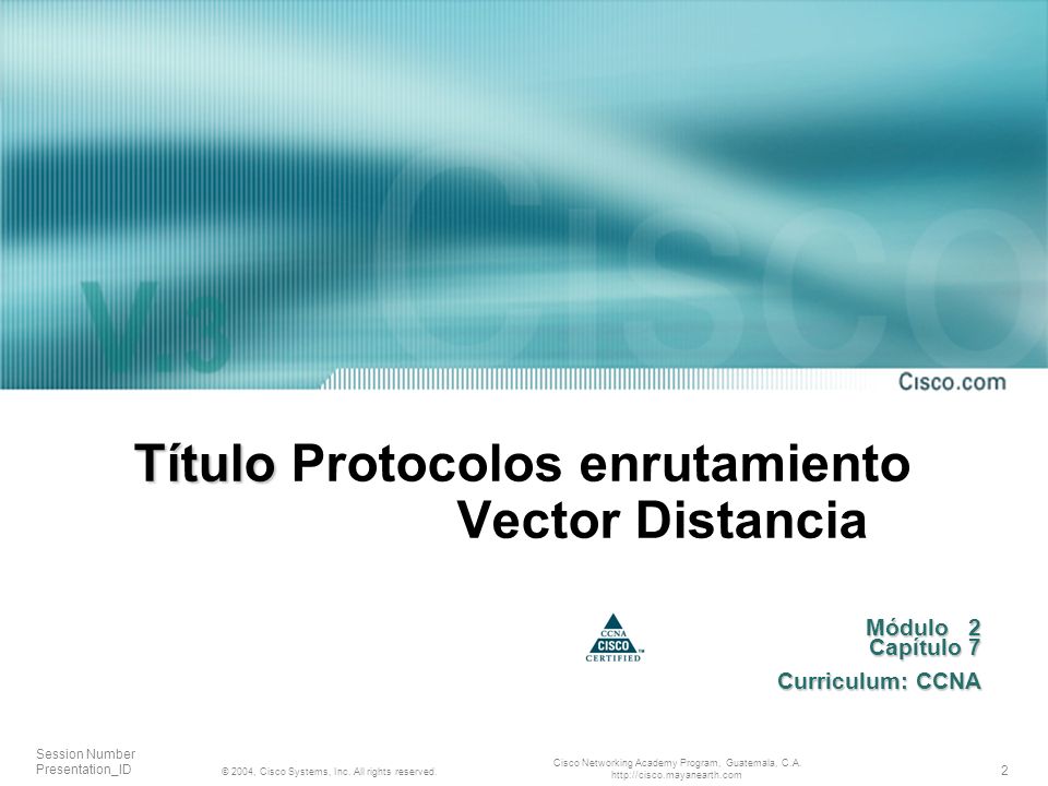 Título Protocolos enrutamiento Vector Distancia