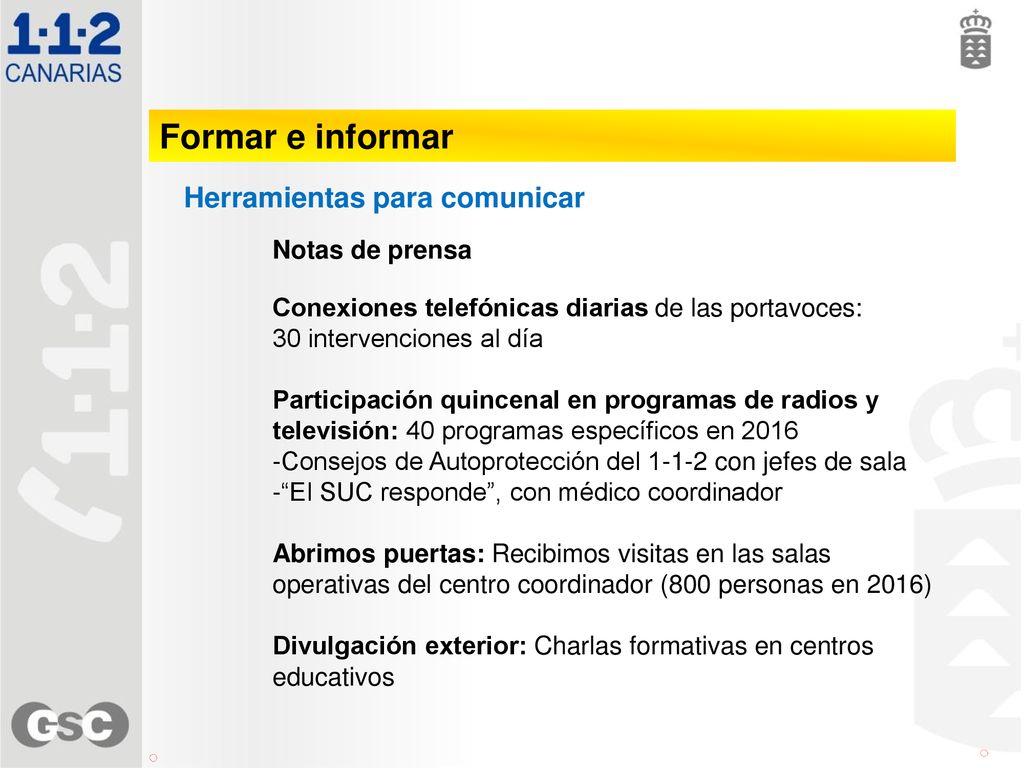 Formar e informar Herramientas para comunicar Notas de prensa