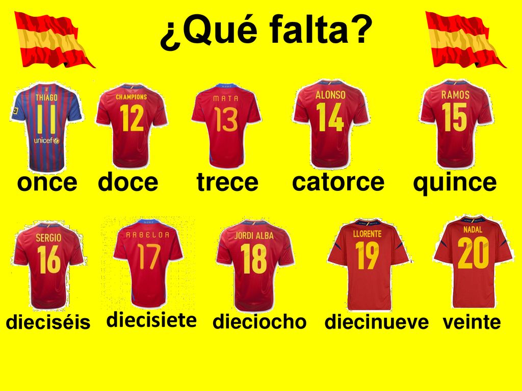 ¿Qué falta once doce trece catorce quince diecisiete dieciséis