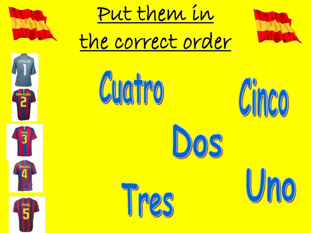 Put them in the correct order