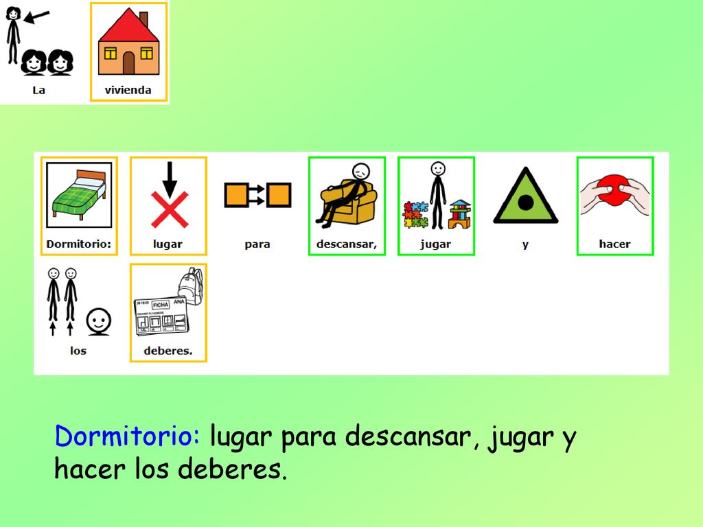Dormitorio: lugar para descansar, jugar y hacer los deberes.