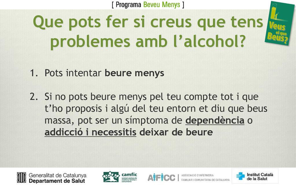 Que pots fer si creus que tens problemes amb l’alcohol