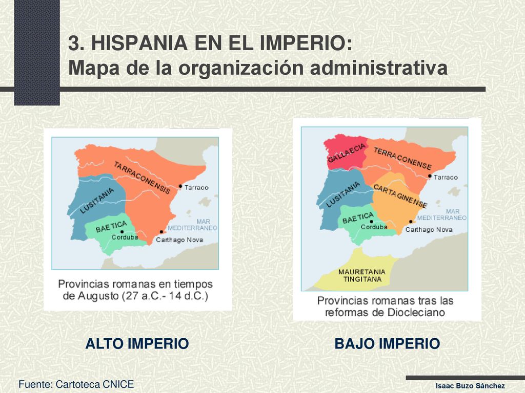 3. HISPANIA EN EL IMPERIO: Mapa de la organización administrativa