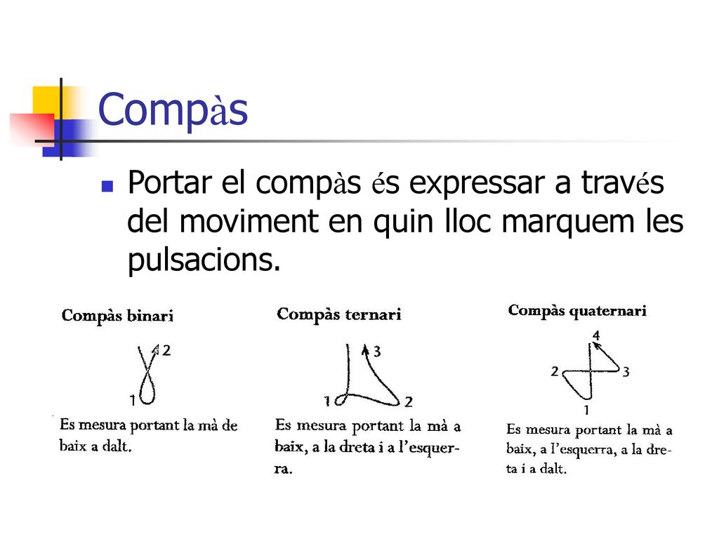 Compàs Portar el compàs és expressar a través del moviment en quin lloc marquem les pulsacions.