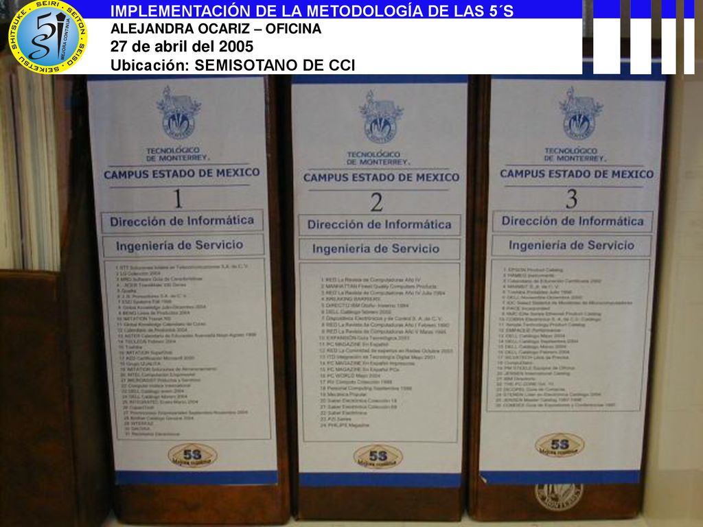 IMPLEMENTACIÓN DE LA METODOLOGÍA DE LAS 5´S 14 de abril del 2005