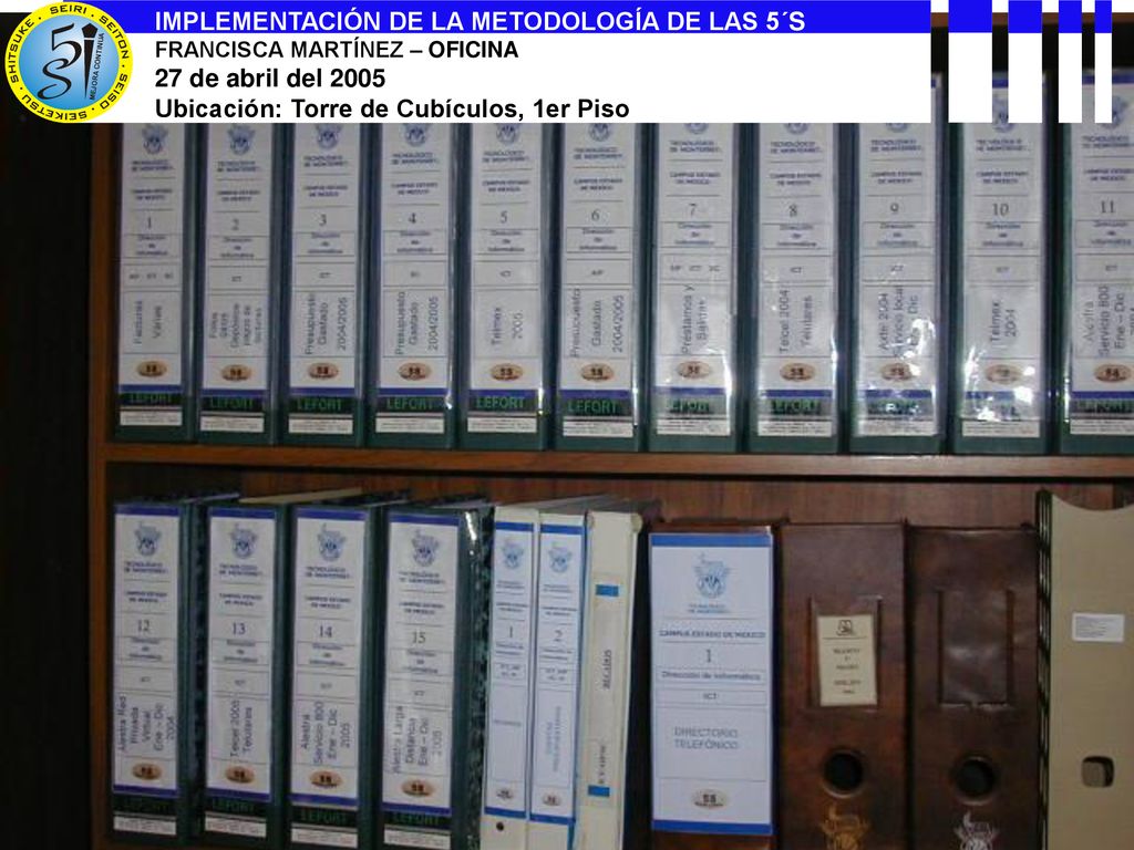 IMPLEMENTACIÓN DE LA METODOLOGÍA DE LAS 5´S 27 de abril del 2005