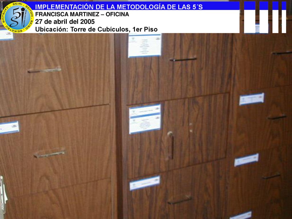 IMPLEMENTACIÓN DE LA METODOLOGÍA DE LAS 5´S 27 de abril del 2005