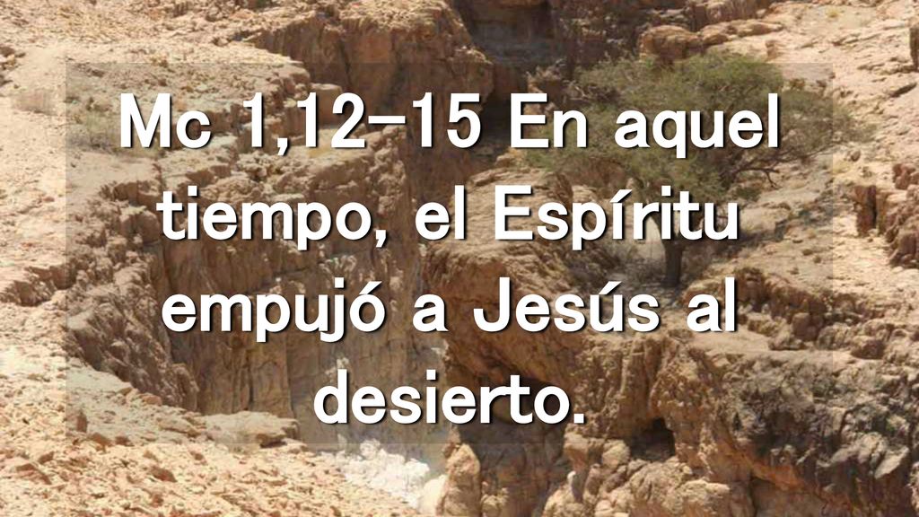Mc 1,12-15 En aquel tiempo, el Espíritu empujó a Jesús al desierto.