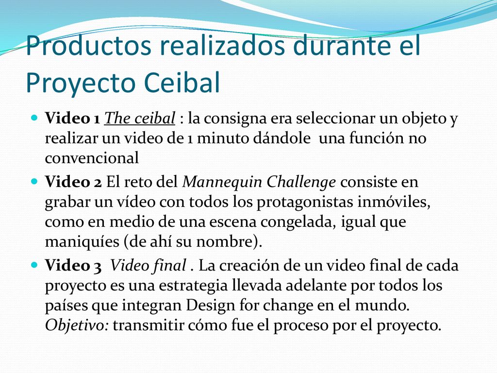 Productos realizados durante el Proyecto Ceibal