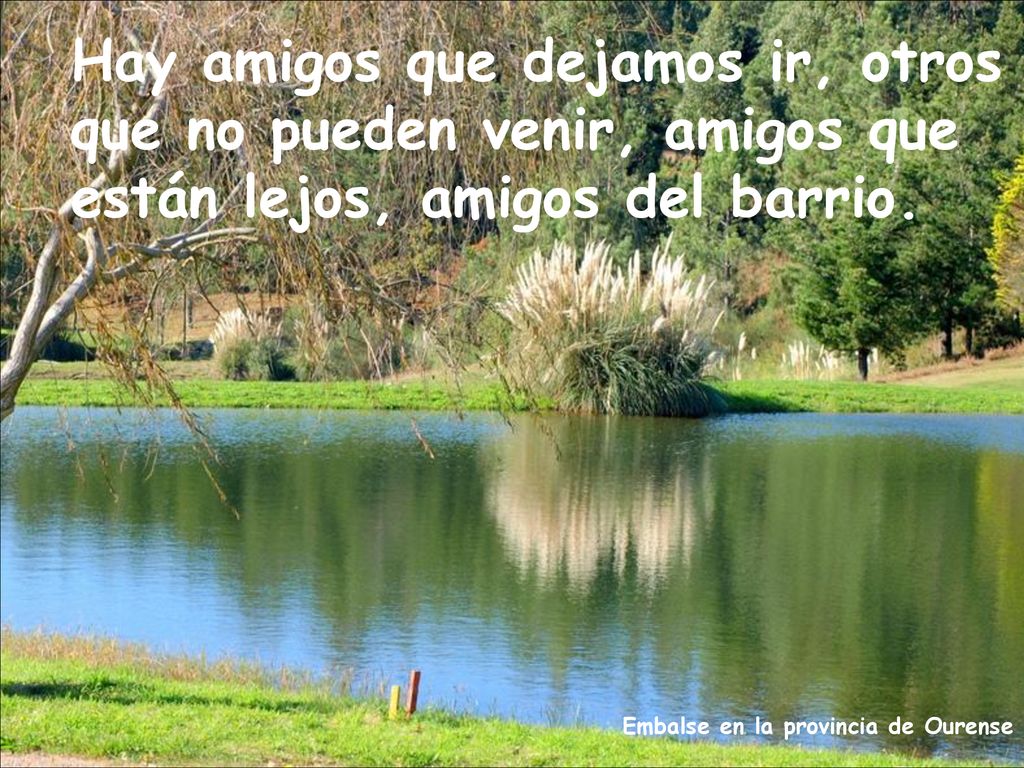 Hay amigos que dejamos ir, otros que no pueden venir, amigos que están lejos, amigos del barrio.
