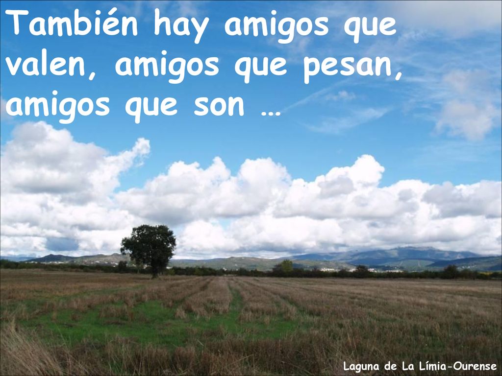 También hay amigos que valen, amigos que pesan, amigos que son …