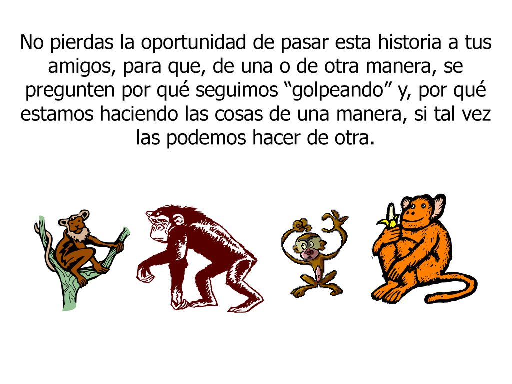 No pierdas la oportunidad de pasar esta historia a tus amigos, para que, de una o de otra manera, se pregunten por qué seguimos golpeando y, por qué estamos haciendo las cosas de una manera, si tal vez las podemos hacer de otra.