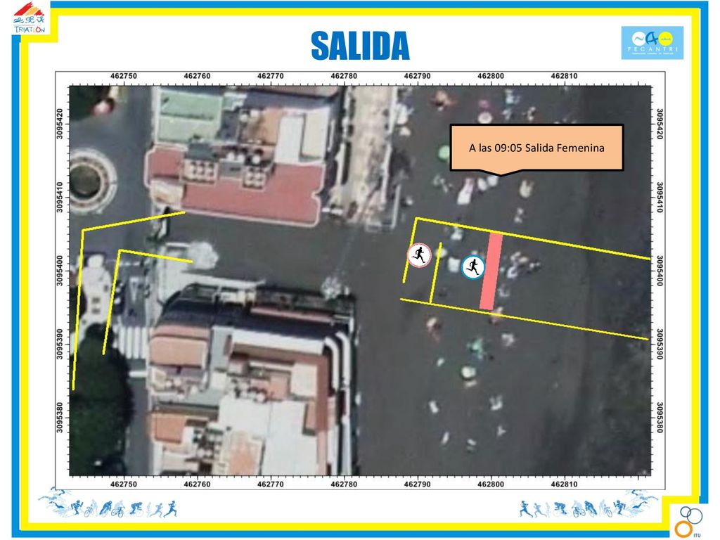 09: 00 Bocina. Hombres salen y mujeres pasan a la línea de salida