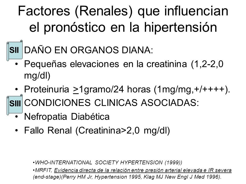 Factores (Renales) que influencian el pronóstico en la hipertensión
