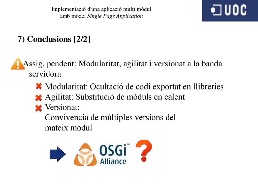 Assig. pendent: Modularitat, agilitat i versionat a la banda servidora