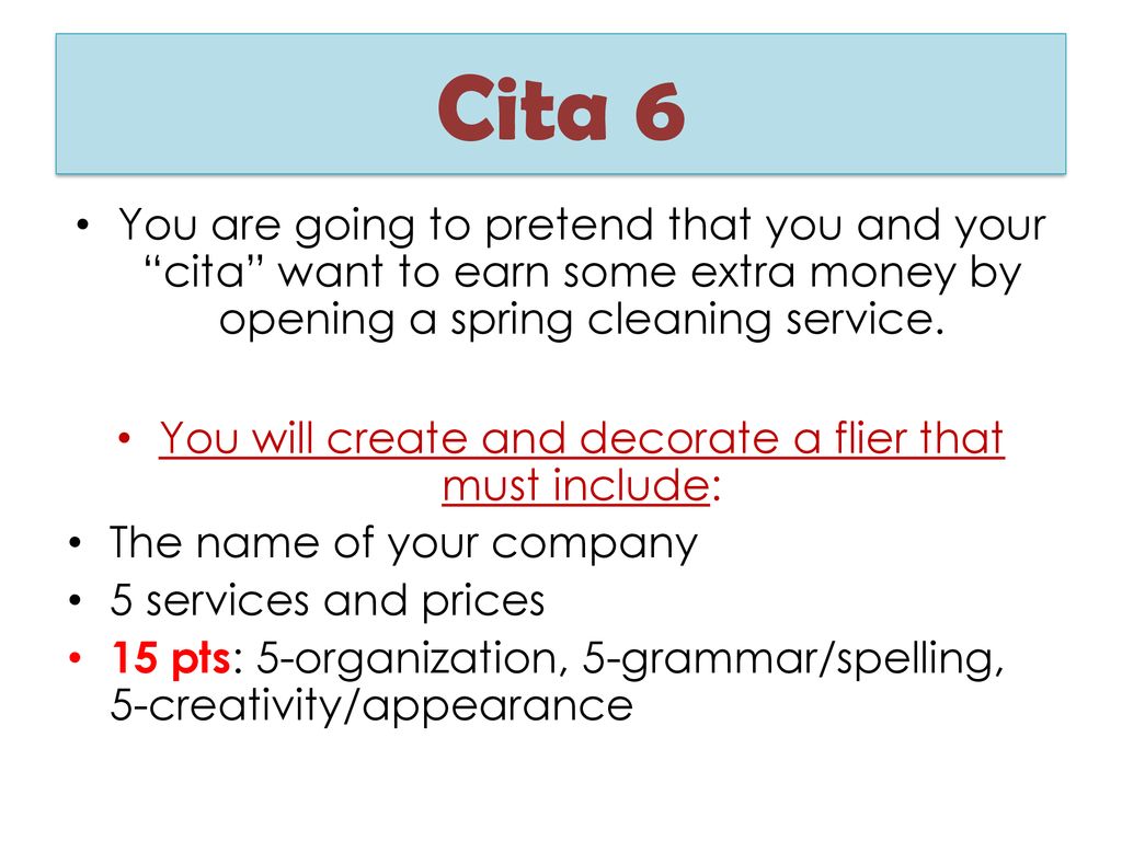 You will create and decorate a flier that must include: