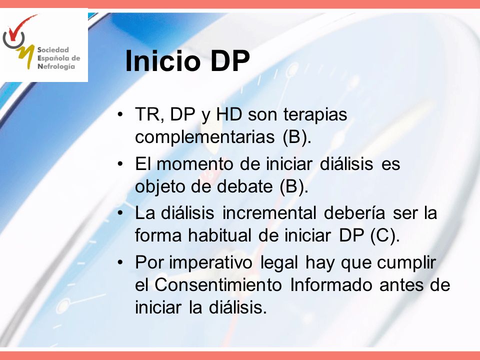 Inicio DP TR, DP y HD son terapias complementarias (B).